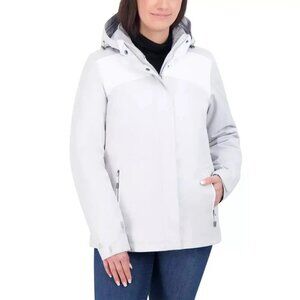 NWOT Gerry Women's XL White Insulated Parka Jacket W/ Hood Polyester Shell